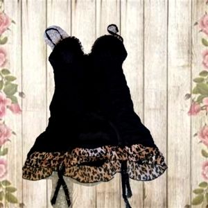 Victoria Secret 34 C black cheetah lingerie